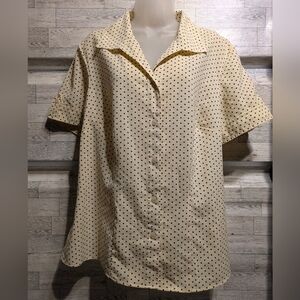 Notations Cream and Black Polka Dot Blouse